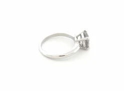 bague sertie d'un diamant solitaire 2ct or blanc 18k 5gr