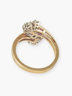 Bague Sinueuse, Rubis & Diamants, Or Jaune