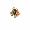 Bague "Soleil" en or jaune et malachite