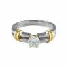 BAGUE SOLITAIRE DEUX ORS & DIAMANTS