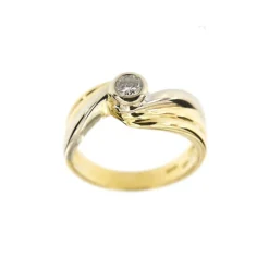 Bague solitaire 2 ors diamant 0,30 ct