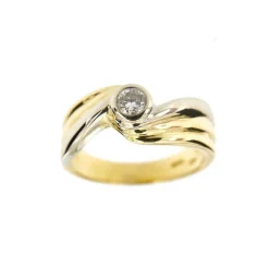 Bague solitaire 2 ors diamant 0,30 ct
