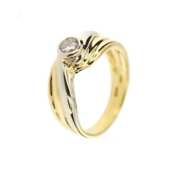 Bague solitaire 2 ors diamant 0,30 ct
