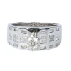 Bague Solitaire accompagné diamant 0.45ct