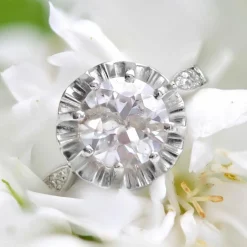 Bague solitaire ancien diamants