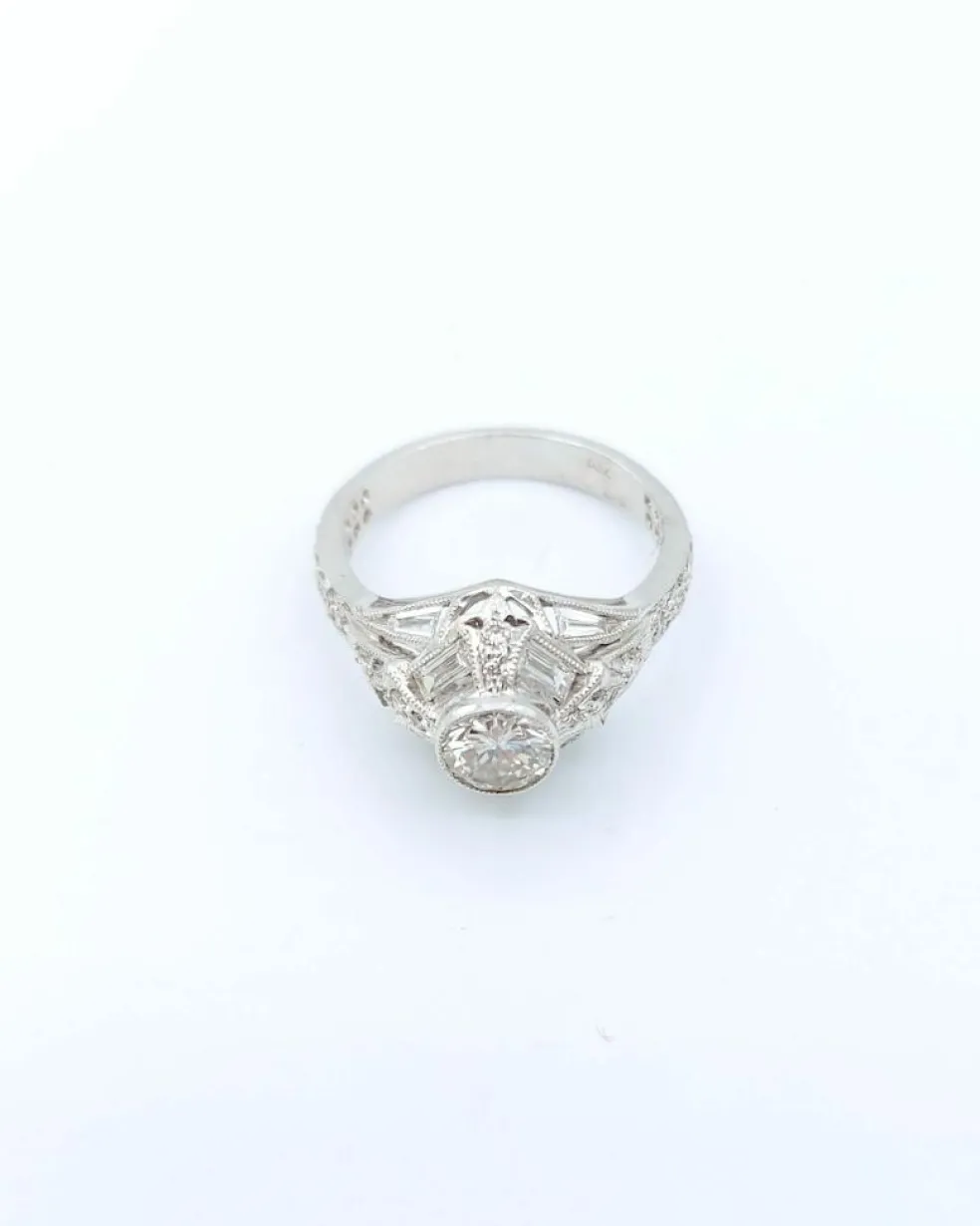 Bague Solitaire Art Déco Diamants