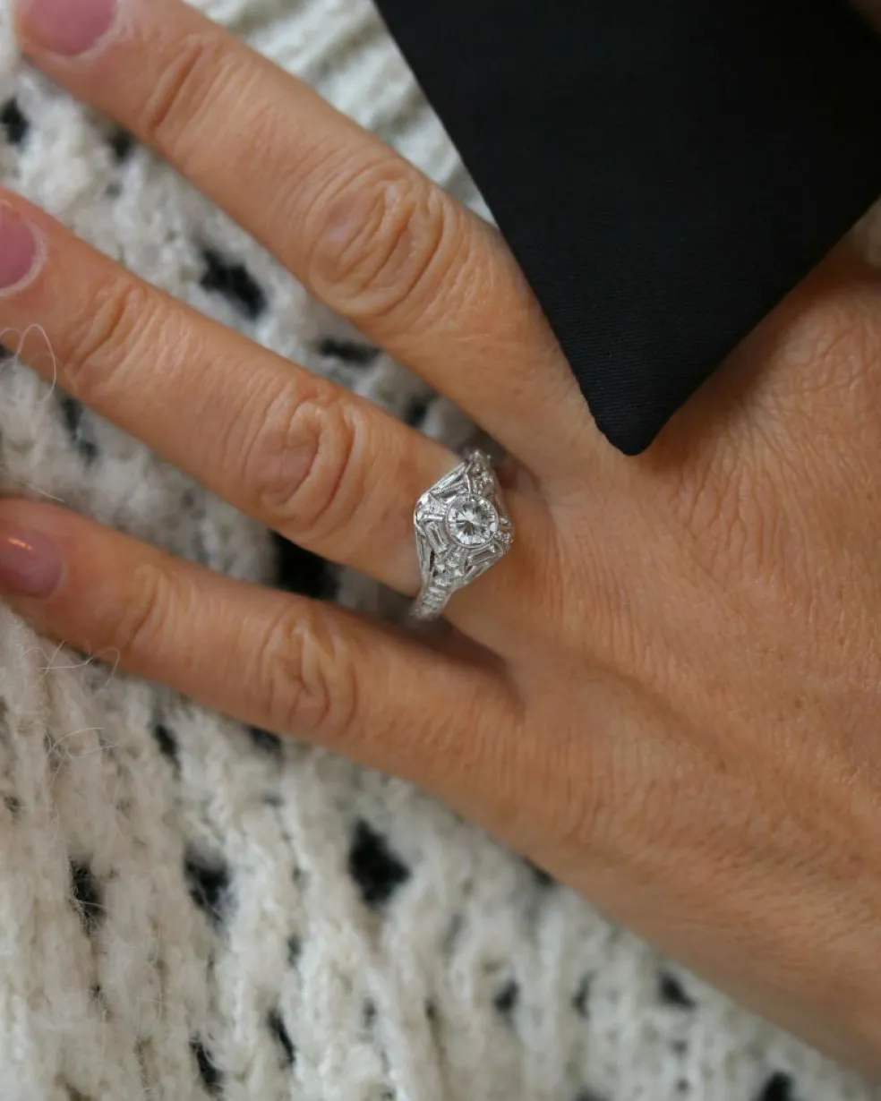 Bague Solitaire Art Déco Diamants