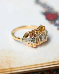 Bague Solitaire Art Déco Ors et Diamant