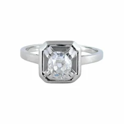 BAGUE SOLITAIRE ART DÉCO PLATINE & DIAMANT