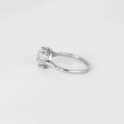 Bague solitaire Art Déco platine diamant 2ct