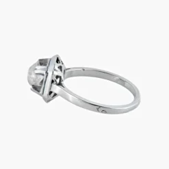 BAGUE SOLITAIRE ART DÉCO PLATINE & DIAMANT