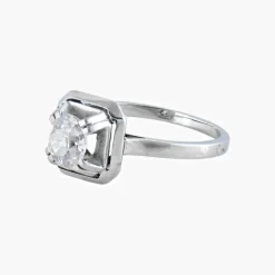 BAGUE SOLITAIRE ART DÉCO PLATINE & DIAMANT