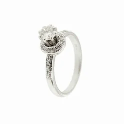 Bague solitaire avec diamants 0,84 ct