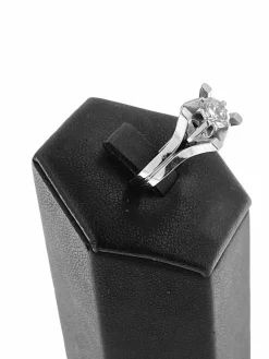 Bague solitaire certifiée HRD en palladium et diamant