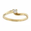 Bague solitaire contrariée avec diamant