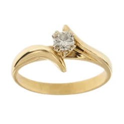 Bague solitaire contrariée avec diamant 0,30 ct