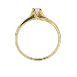 Bague solitaire contrariée avec diamant
