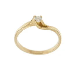 Bague solitaire contrariée avec diamant
