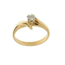 Bague solitaire contrariée avec diamant 0,30 ct