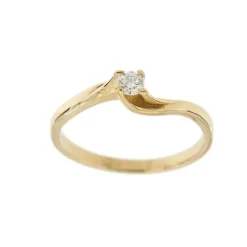 Bague solitaire contrariée avec diamant