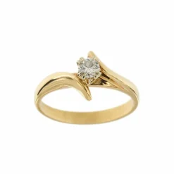 Bague solitaire contrariée avec diamant 0,30 ct