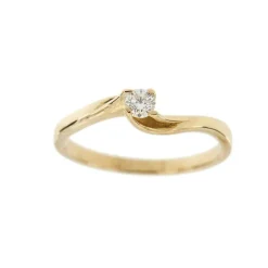 Bague solitaire contrariée avec diamant