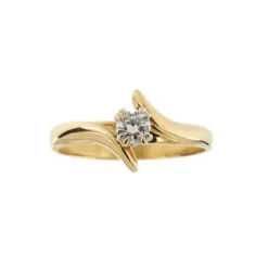 Bague solitaire contrariée avec diamant 0,30 ct