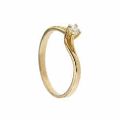 Bague solitaire contrariée avec diamant