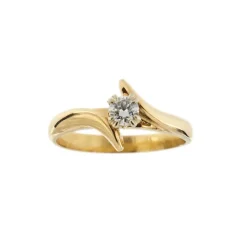Bague solitaire contrariée avec diamant 0,30 ct