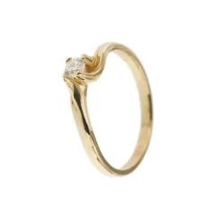 Bague solitaire contrariée avec diamant