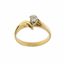Bague solitaire contrariée avec diamant 0,30 ct