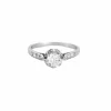Bague solitaire des années 1930 en platine et diamants