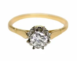 Bague Solitaire Deux Ors Diamant