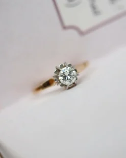 Bague Solitaire Deux Ors Diamant