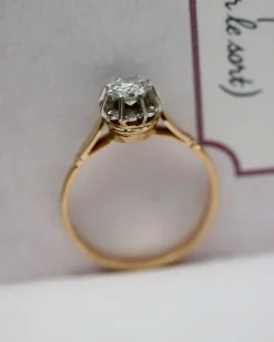 Bague Solitaire Deux Ors Diamant