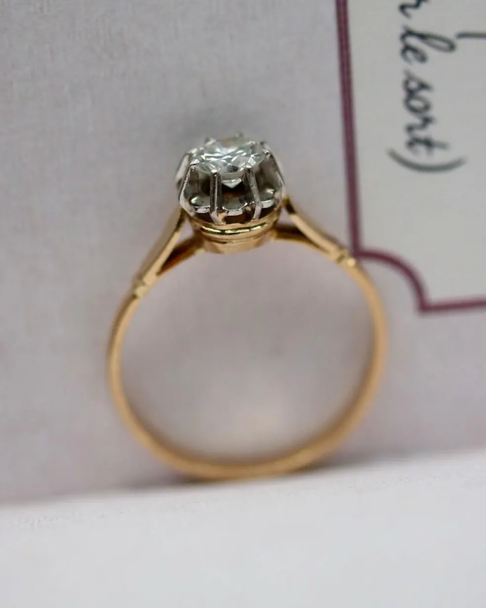 Bague Solitaire Deux Ors Diamant