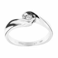 Bague solitaire diamant 0,05 ct