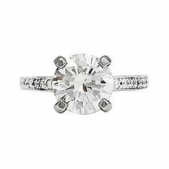 Bague solitaire diamant 2,02 carats en platine.