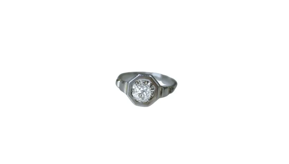 Bague Solitaire Diamant Art Deco