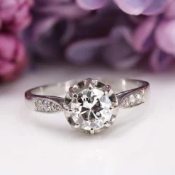 Bague solitaire diamant ancienne