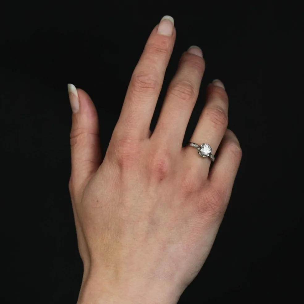 Bague solitaire diamant ancienne