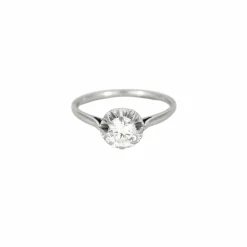 Bague Solitaire Diamant 0,60ct or blanc et platine