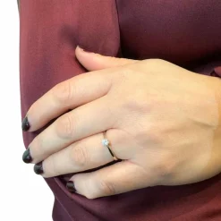 Bague Solitaire Diamant 0.2ct or blanc