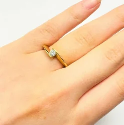Bague Solitaire Diamant 0.23cts Or jaune