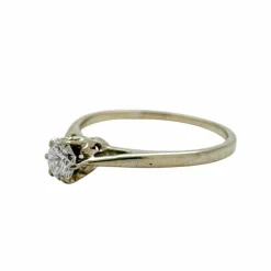 Bague Solitaire Diamant 0.2ct or blanc