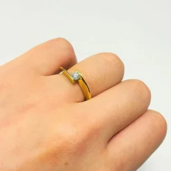 Bague Solitaire Diamant 0.23cts Or jaune