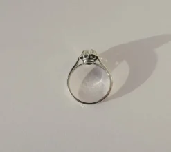 Bague solitaire diamant 0.30ct or blanc platine