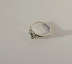 Bague solitaire diamant 0.30ct or blanc platine