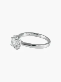 bague Solitaire Diamant entouré de brillants