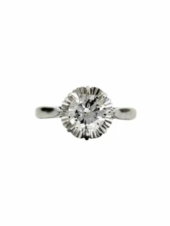 Bague solitaire diamant or blanc